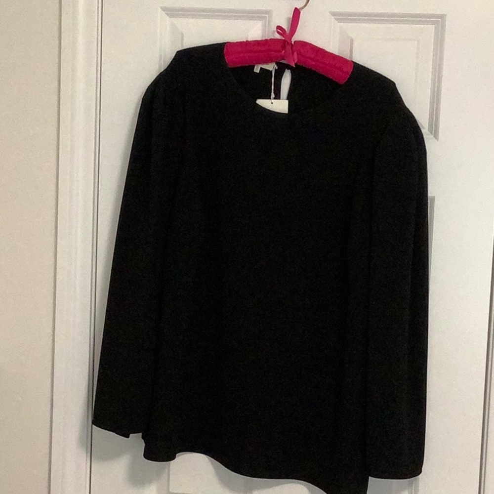 Lafayette 148 New York Black Long Sleeve Tunic Blouse